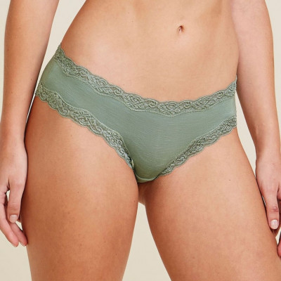 CALCINHA TANGA BRASILEIRA EM MODAL E DETALHE EM RENDA