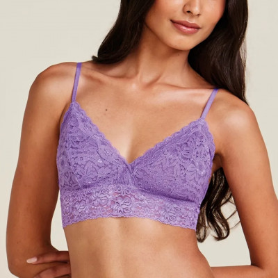 SUTIÃ TOP TRIÂNGULO COM BOJO REMOVÍVEL EM RENDA