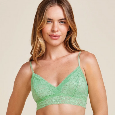 SUTIÃ TOP TRIÂNGULO COM BOJO REMOVÍVEL EM RENDA