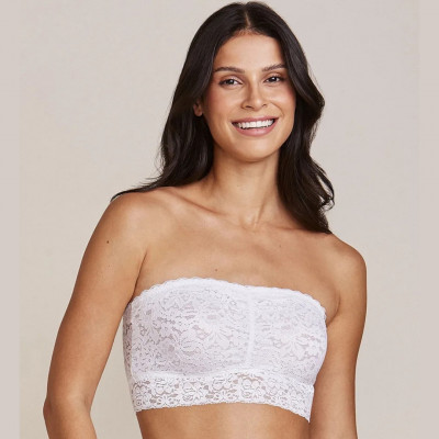 SUTIÃ TOP FAIXA COM BOJO REMOVÍVEL EM RENDA