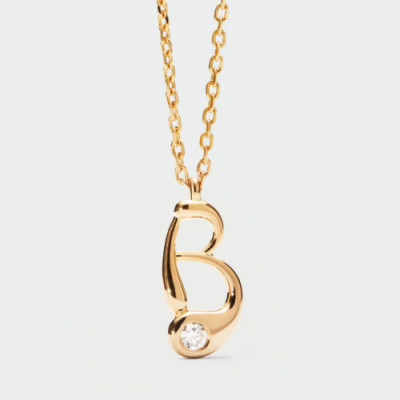 B initial pendant necklace