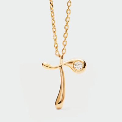 T initial pendant necklace