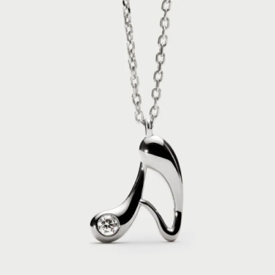 A initial silver pendant necklace