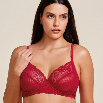 SUTIÃ MEIA-TAÇA SEM BOJO EM RENDA NA SUA MEDIDA - TAÇA B